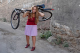 #4 Tel Aviv's girls with bicycles and helmets series :