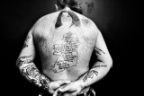 Independent on my skin 7 : Philip (40) - Dublin - A portrait of Bobby Sands and the map of the Irish Free State. // from seriea about IRA terrorists.