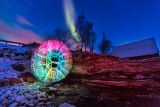 Swirly Aurora : Lightpainting combined with aurora lights in Norway