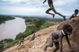 Biggest Dam : Children of the tribe of Karo. The waters of the Omo River are a source of life for thousands of indigenous people who live in South-Western Ethiopia and in Northern Kenya.