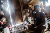 People of the Ocean : Agunnay and his nephew at home in Mabul island, Malaysia. Agunnay has 5 sons and two daughters. It took two days for him to build the hut when they came here from Philippines and decided to settle.