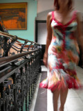 Self-Portrait, Zac Posen Dress, Chelsea Hotel,  2005 : Such influences and the skylight over the famous staircase inspired me to make an image wearing a Zach Posen dress. Zac was absorbed by Bohemia, like myself. He hung out there as a teenager.