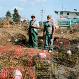 Preacher” and son, Alan Squires, commercial crabbers. Hopedale, LA 2012 : Recovering crab traps after Hurricane Isaac to “get back to work” the following morning.