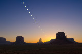 Eclipse; Monumet Valley, Arizona : Time-lapse showing phases of annular eclipse at Monument Valley, Arizona